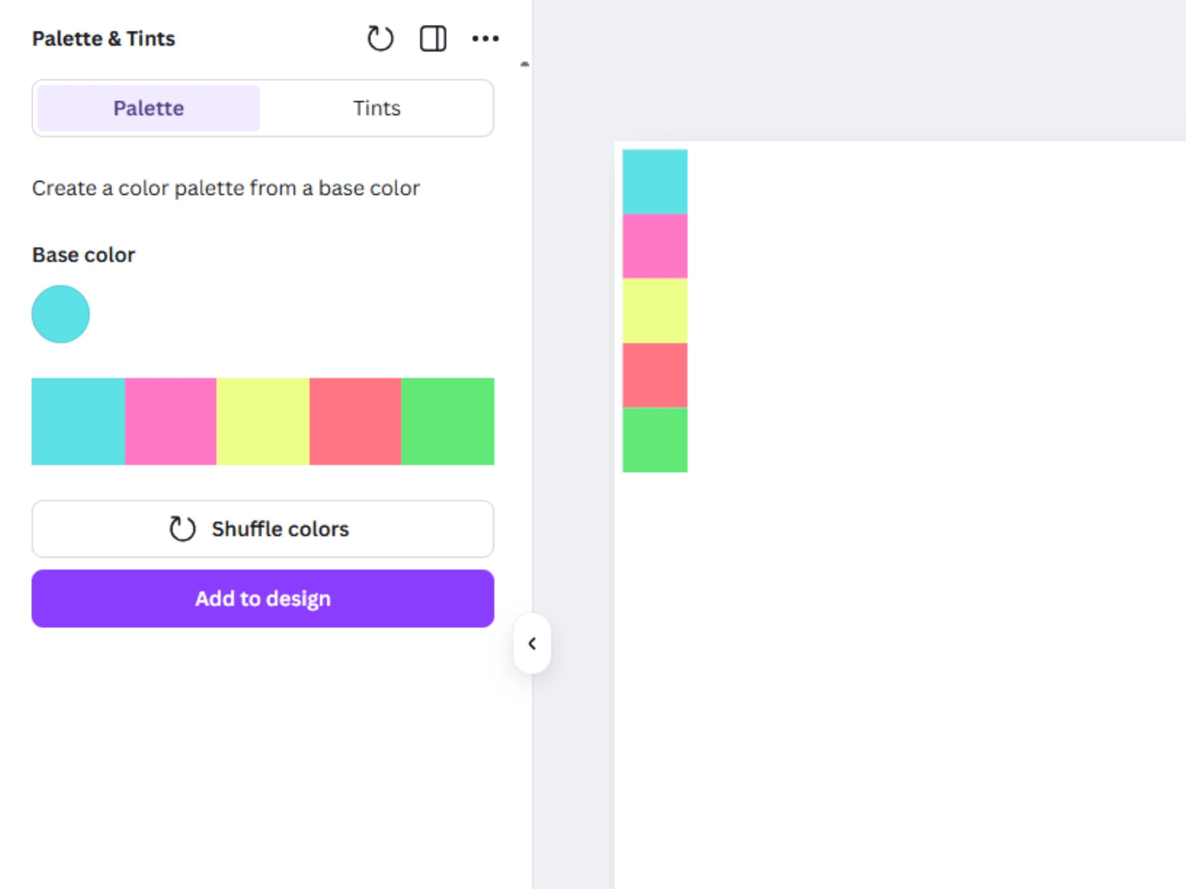 Palette & Tints preview